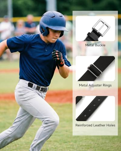 Image of Chaoren Leather Ratchet Belt 2 Pack Dress with Click Sliding Buckle 1 3 /8 inch in Gift Set Box - Adjustable Trim to Fit