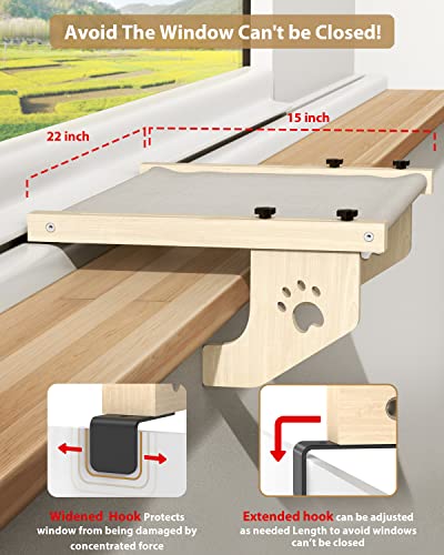 Airsfish Cat Window Perch With Two Covers, Cat Windowsill Perches For Indoor Cats Up To 50Lbs, 22" X 16" Cat Window Bed For Windowsill, Bedside, Drawer #TOP1