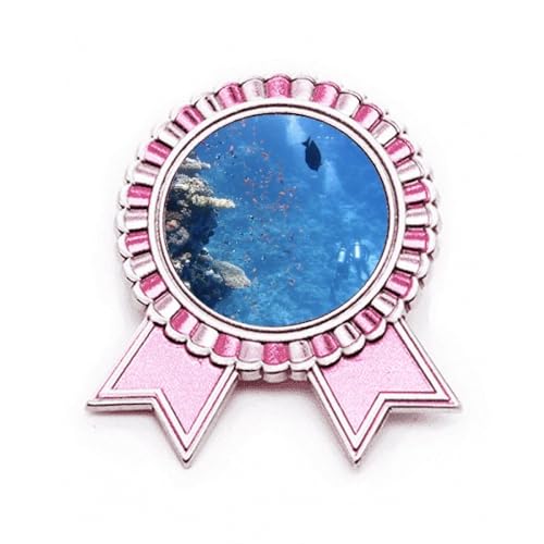 Poisson de l'océan broche rose métal médaille de prix taille M originale