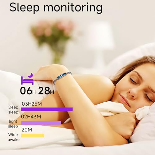 Image of Yihou Smart Bracelet for Women Fitness Tracker Jewelry Diamond Fitness Bracelet Smart Band with Heart Rate Monitor Sleep Tracker for Android iOS Black Clear