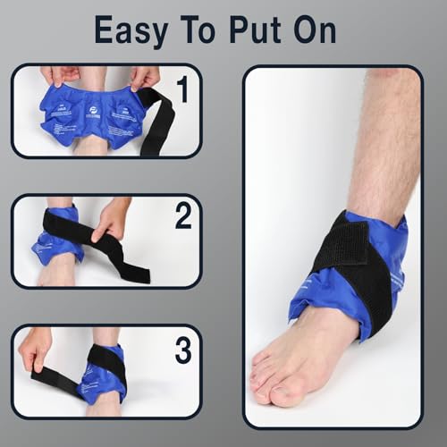 Image of Ankle Ice Pack Wrap for Swelling, Ice Pack for Injuires Reusable Cold Pack Wrap Hot Cold Therapy Ankle Ice Wrap for Sprained Ankles, Achilles Tendonitis