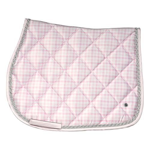 Dapplebay Gingham Jump Saddle Pad-Pink/White-Full