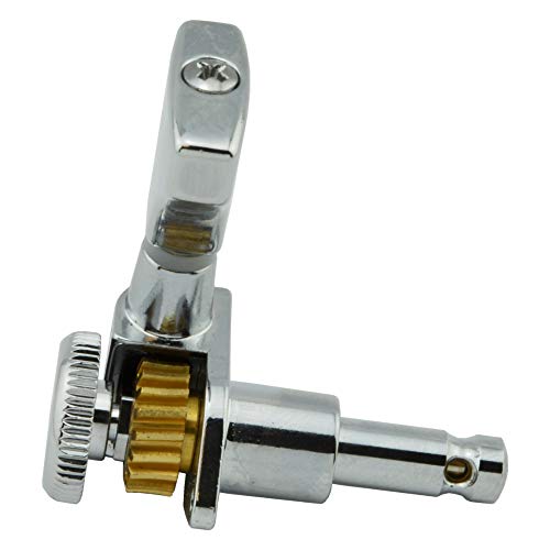 Hipshot Guitar Tuner Upgrade Kit (6 Inline Headstocks) Grip Lock Open Chrome Bass Side Non Staggered Bundle With A Lumintrail Polishing Cloth #TOP2