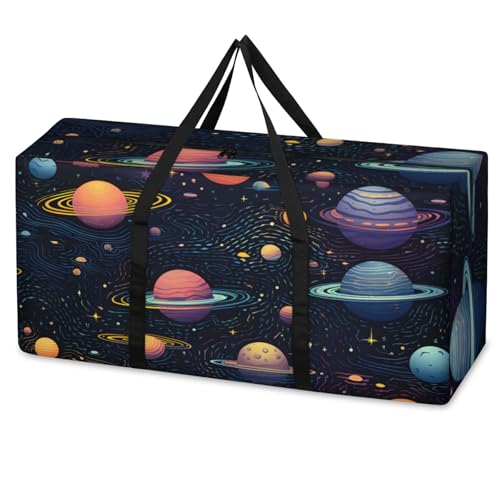 Abstract Galaxy Extra Large Moving Bags Heavy Duty Storage Bags Universe Galaxy Cloth Wrap Around Handles Double Zipper Reusable Convenient Foldable Storage Tote for Travel Camping Space Save