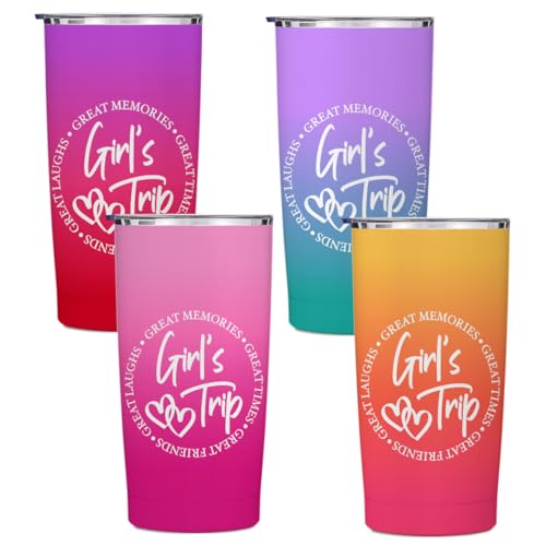 4 Pcs Girls Weekend Gifts for Women Bestie 20oz Tumbler