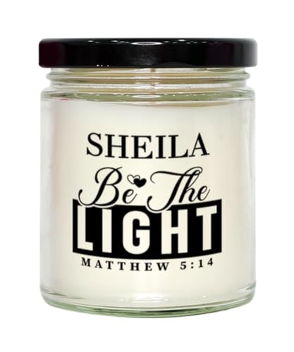 Bible Verse for Sheila Candle,Christmas Gifts for Sheila Be The Light Mattew 5:14 Gifts for Women Coworker Sheila Name Birthday Candle Christmas Gifts, Housewarming, Soy Wax, Scented, Decor