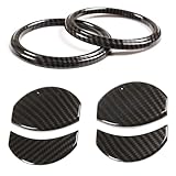 【Hayasi car】トヨタ86に対応 初代目 ZN6型 改良型 2016-2021年 サイド エアコン送風口 リング＋パネル エアコン吹き出し口 ガーニッシュ インパネアクセサリー (カーボン柄セット) 社外品