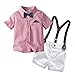 Happy Cherry - Bebé Traje de Bautizo Conjuntos de Niños Manga Corta para Boda Fiesta Boda Ceremonia Verano Ropa Formal Gentihombre para Infantil de 2-3 Años - Rosa