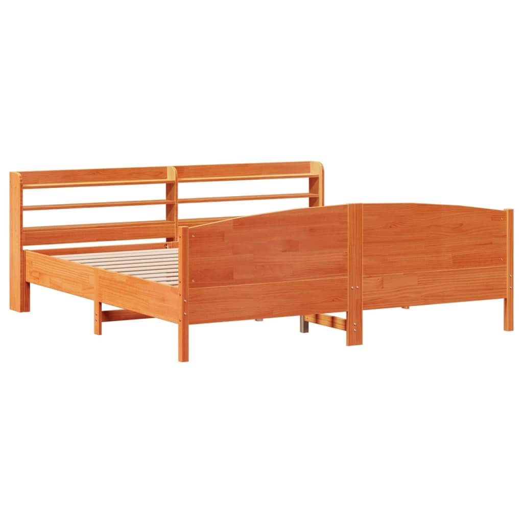 Legno massello di pino struttura letto base doghe 180x200 cm marrone cera