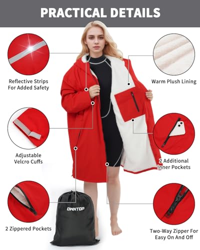 Owntop Swim Parka Adult Kids | Waterproof & Quick-dry | 2-Way Zipper | Oversized Hooded Changing Robe for Beach Pool3