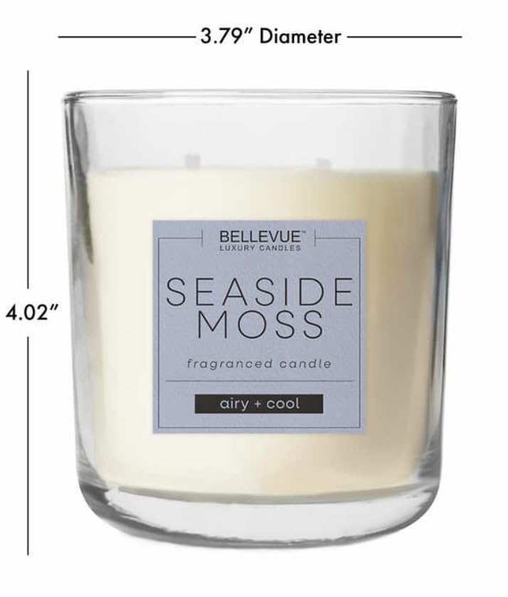 Bellevue Luxury Candles, 11oz, 4-Pack, Soy Blend Candles Formulated with Pure Essential Oil Blend