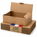 Boite carton emballage colis S - Lot de 30-21,5 x 15,5 x 7 cm - Renforcé - bijoux, cosméti...