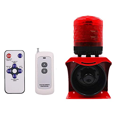 Industrial Strobe Alarm Outdoor Alarm Siren and Strobe SF512 Emergency Warning Light Alarm 120dB with Wireless Remote& Infrared Remote (AC110V) (AC 110V Without Plug)