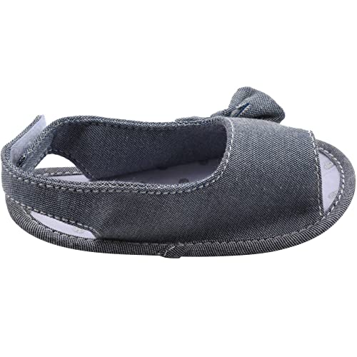 Newborn Toddler Girl Soft Sole Bowknot Sandals Shoes Baby Crib Cloth (0~6 Month, Grey)4