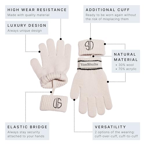 Merino Wool Winter Gloves for Toddlers, Kids & Teens with Cord – No-Lose Cold Weather Mittens, Christmas Gift for Children4