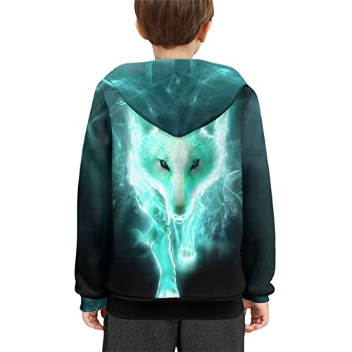 Wellflyhom Wolf Hoodies Boys Fashion Sweatshirt For Kids Teen Girls Age 11-13 Active Fall Outfits Long Sleeve Shirt Casual Pullover Sweaters Lightweight Hoodie School Sportswear Jumpers #TOP1