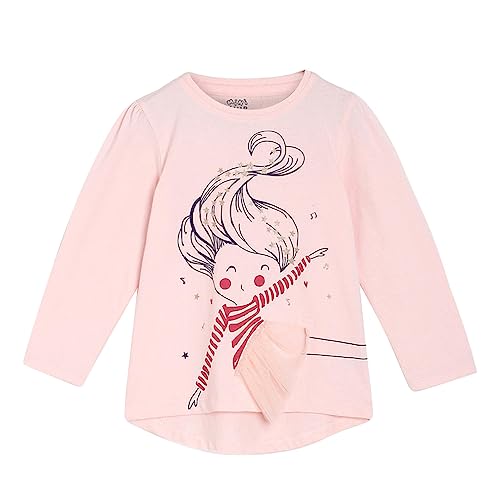 Image of miniklub Infant Girls Pink & Red Printed Pure Cotton Top