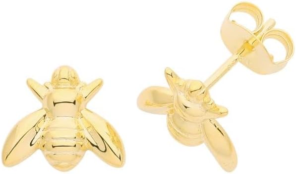 Silver Gold Plated Bee Studs G51285GP