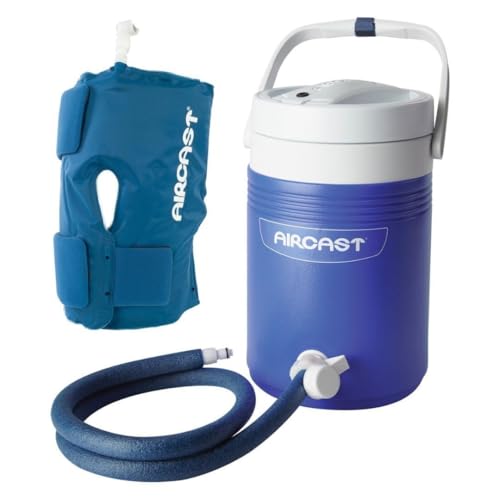 Aircast Cryo/Cuff Cold Therapy: Knee Cryo/Cuff with Non-Motorized (Gravity-Fed) Cooler, Medium