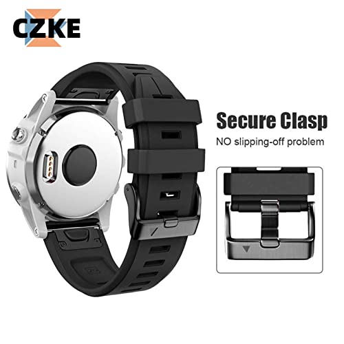 Bracelet montre Garmin Fenix 7S 6S 5S silicone 20mm rechange pour Fenix 6s Pro noir - 4