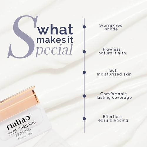 Image of Maliao Color Changing Foundation | Flawless Coverage | Skin Tone Adapting | Lightweight & Long-Lasting | Hydrating Formula | 30g