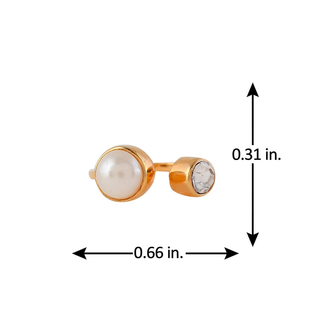 Mother's Half Pearl Cz Studded Ring