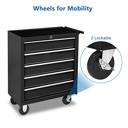 Tuffiom TF-RTCO-5DB 5-Drawer Rolling Tool Chest W/Lock & Key, Tool Storage Cabinet With Wheels thumb #5