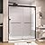 GETPRO Shower Door 56-60 in. W x 72 in. H Semi-Frameless Double Sliding Shower Doors, Bypass Glass Door for Walk-in Shower with 5/16 inch Tempered Glass Matte Black