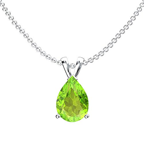 Dazzlingrock Collection 9x7 mm Pear Cut Ladies Solitaire Teardrop Pendant (Silver Chain Included), Sterling Silver