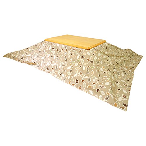 こたつ上掛けカバー 長方形 ナチュラルリーフ 195×245cm マルチカバー 綿100% リーフ 日本製 眠り姫