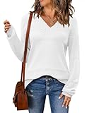 Points de conception : Le pull tricoté à col en V léger pour femme est un design spécial pour vous. Les pulls à col en V, manches longues, à contrastes de couleurs et ajourés sont confortables et parfaits pour l'automne/hiver/printemps.