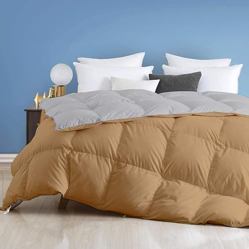 Image of Day Care - 500 GSM Hotel Quality-Down Alternative Reversible Comforter (90 inch x 90 inch Inches /228cm x 228cm) - Comforter Queen Size|Beige /Silver