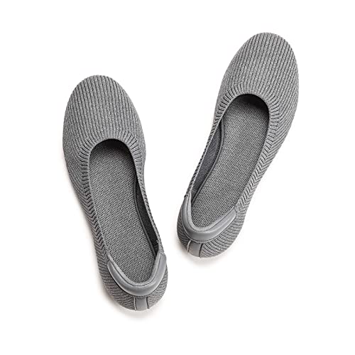Image of Frank Mully Women's Ballet Flat Shoes Knit Dress Shoes Round Toe Slip On Ballerina Flats for Woman Low Wedge Comfort Soft