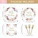 96PCs Happy 80th Birthday Party Supplies for Women 80th Birthday Floral Birthday Plates and Napkins Forks Blush Pink Bday Tableware Party Supplies Decorations
