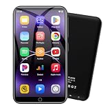 Lettore MP3 ZAQE da 80 GB con Bluetooth e WiFi, lettore MP3 MP4 con touchscreen da 4,0 pollici, lettore MP3 Android con Spotify, Audible, Deezer, lettore musicale HiFi con kinder (Nero)