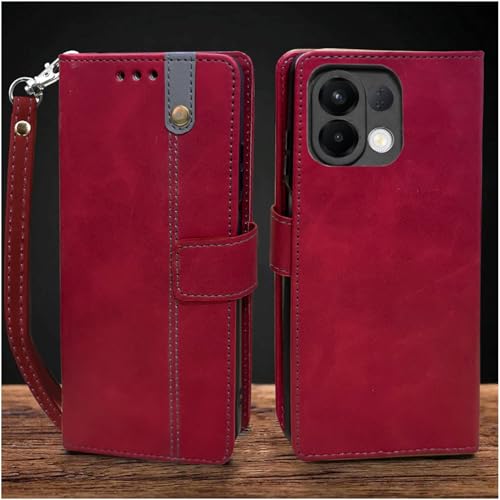 Image of Excelsior Flip Cover for Oppo K13 5G | Premium PU Leather | 360 Degree Protection (Red)