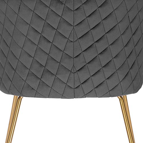 WOLTU Sedia da Cucina in Velluto Grigio Scuro