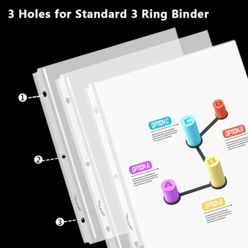 Sheet Protectors - 50 Sheets 4 mils[0.04mm] Strong Extra Heavyweight Clear Top Load 8.5 x 11 Inch Highlight Transparent Acid-Free for 3 Ring Binder OS0150 image 6