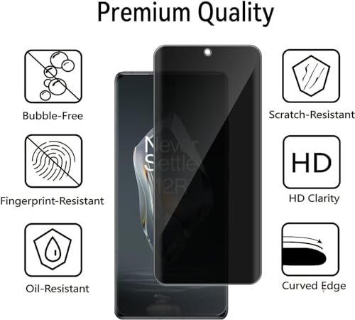 Image of SHILD - (Pack of 1 Curved Matte UV Tempered Glass Screen Protector for - Smartphone - 9H Hardness, HD Clarity, Fingerprint Sensor Compatible, 3-Month Warranty, Easy Installation Kit (12R Privacy)