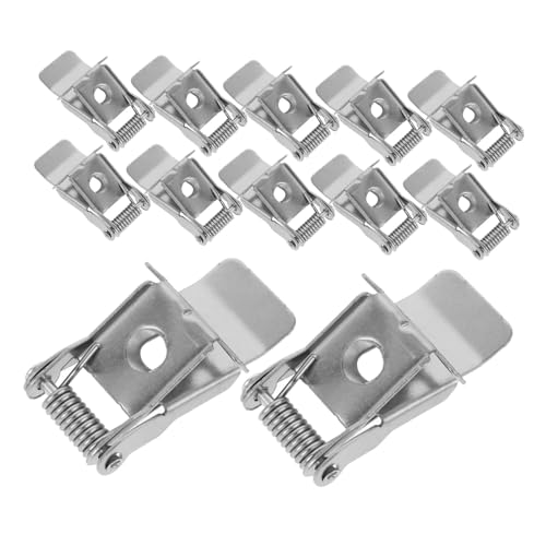 Operitacx 10 Piezas Hebilla de primavera de Spotlight delgado acortar abajo Abrazadera seguro retener pinzas de resorte para focos empotrables clips para downlight pinzas de luz Metal Plata