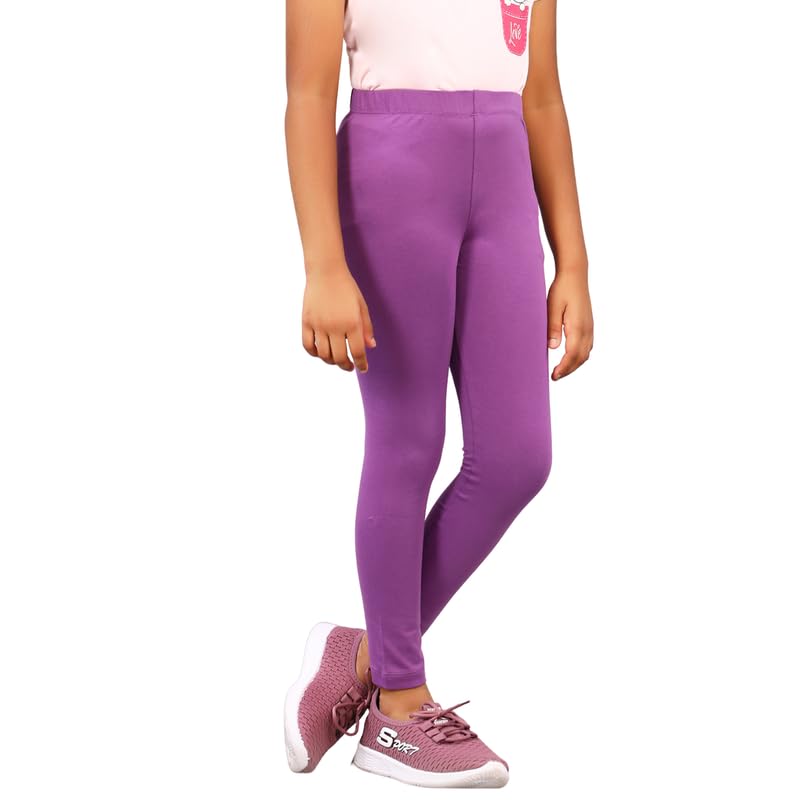 Image of ZION Leggings for Girls - Cotton Regular Fit Ankle Length | Soft & Comfortable | Perfect for Every Occasion - School, Play & Beyond | Multiple Sizes & Colors