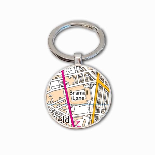 Sheffield United Stadium Key Ring Bramall Lane Stadium Key Chain Football Map Key Fob Sheff Utd Ground Keyring Sheffield Utd Soccer Ground Map Key Ring Sheff Utd Football Club Gift