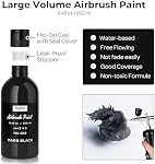 Nicpro Peinture à l'aérographe noir (8.45 oz, 250 ml) Prêt à pulvériser de l'acrylique opaque à base d'eau Air Peintures à la brosse pour modèle, bois, toile, métal, plastique, cuir, pour les débutants & Artistes