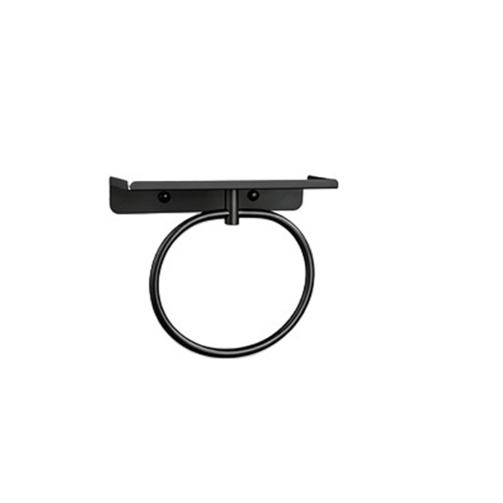 1pc Stainless Steel Towel Holder Bathroom Towels Rack Multi-functional Toilet Paper Washhand Hanger Ring Accessories(Black)