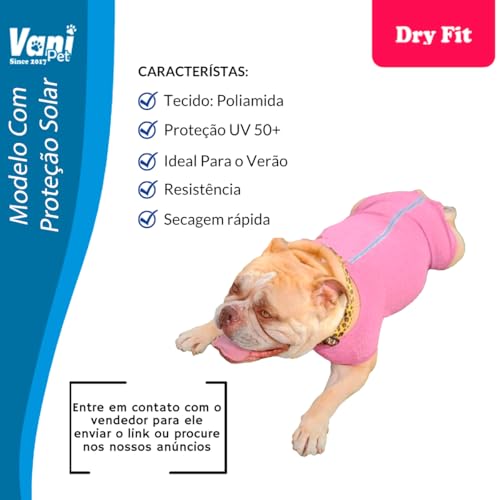 Roupa Pós Cirúrgica Pet Para Castração de Cachorro Fêmea - Cor Rosa (13)