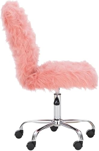 Miniatura 5 de Linon Cami - Silla de oficina tapizada de piel sintética sin brazos, color rosa rubor