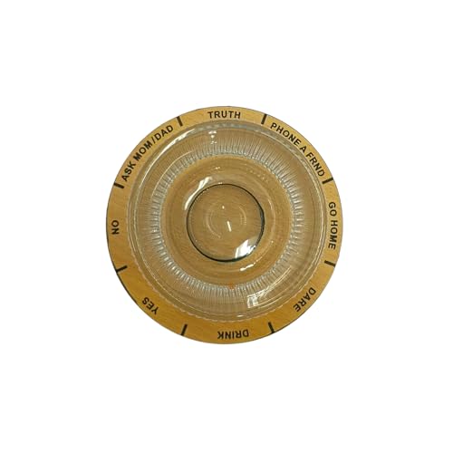 Image of Spinny Whiskey Glasses Set | Rotatable Heavy Base Tumbler Crystal Glass Cups, Glasses with Creative Coasters | Perfect for Scotch, Bourbon, Juice, Water, Cocktails (150 ml Glass with Game Coaster)