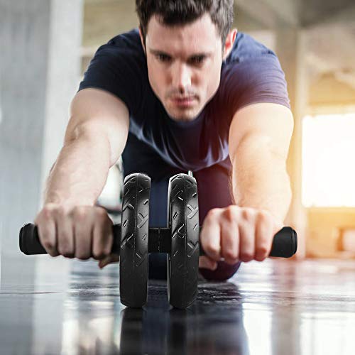 Roda de Fitness, Andoer Roda de rolo abdominal silenciosa com joelheira protetora Roda de fitness AB
