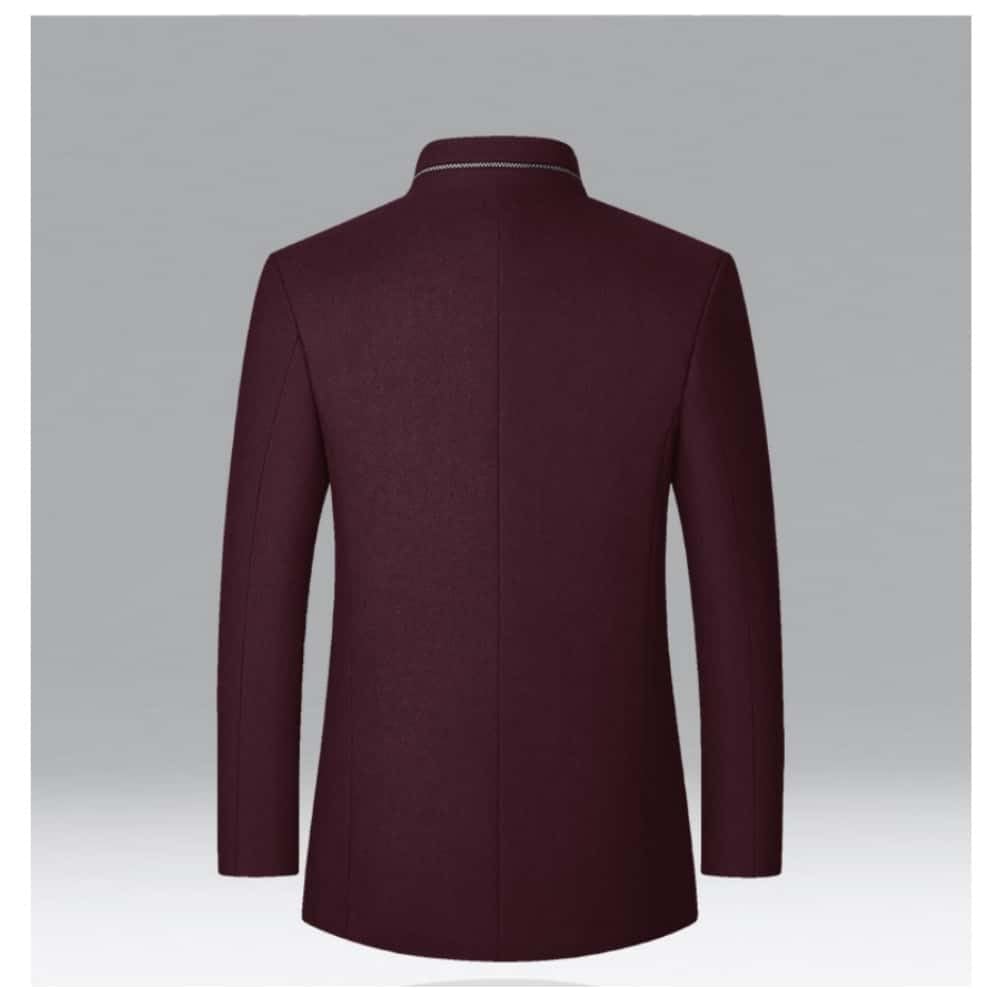 Men's Woolen Stand Collar Long Wool Blend Overcoat Slim Fit Down Topcoat Business Down Jacket Winter Stylish Long Slim — view 2