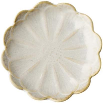 Amosfun 3Pcs Ceramic Dipping Dishes Seasoning Sauce Dishes Flower Shaped Food Plates for Home Restaurant